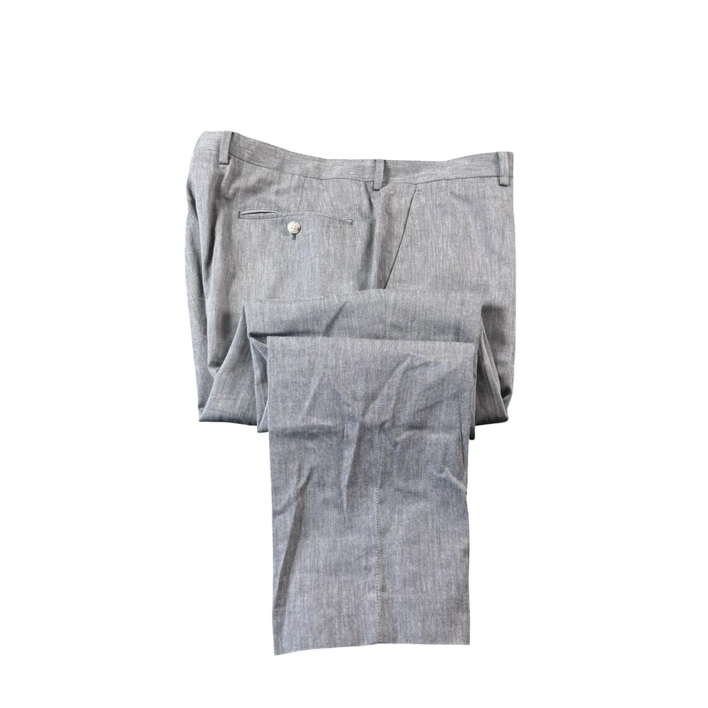 J.Crew Somelos Gray Ludlow Slim Italian Cotton Mens Trouser Size 36x34